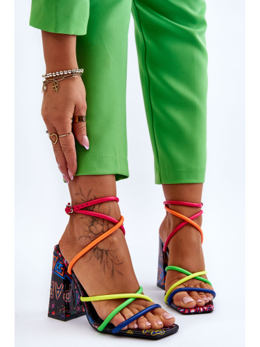 Boto Модни многоцветни сандали на висок ток Josette