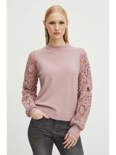 Пуловер Medicine дамски в розово от лека материя