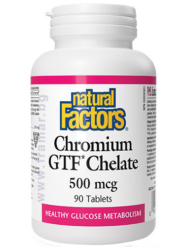 ХРОМ GTF (ХЕЛАТ) таблетки 500 мг * 90 NATURAL FACTORS 1630