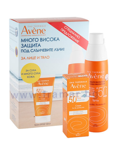 АВЕН КОМПЛЕКТ КРЕМ SPF50+ 50 мл + СПРЕЙ SPF50+ 200 мл