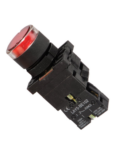 Панелен превключвател, бутон, ф22mm, 10A/240VAC, 2 позиции, SPST, LAY5-EW3472