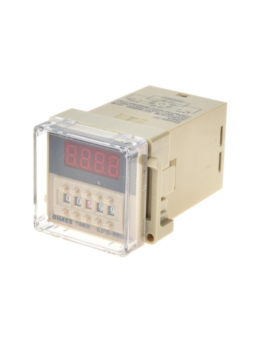 Реле за време, DH48S-2Z, 24VDC, 2x(NО+NC), 5(2,0.5) A/250 VAC, 0.01s~ 99h99min