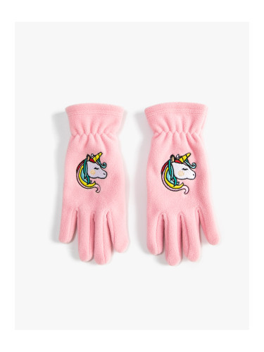 Koton Unicorn Embroidered Fleece Gloves