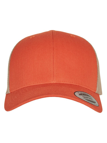 Retro Trucker Cap - Orange/Khaki