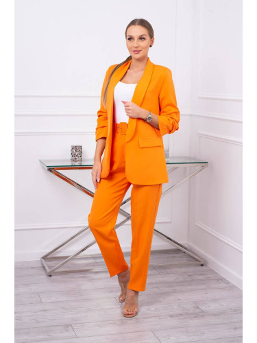 Elegant set of jacket and trousers in orange color