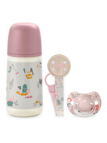 Suavinex Walk Gift Set Pink подаръчен комплект 0-6 m(за деца от раждането им)