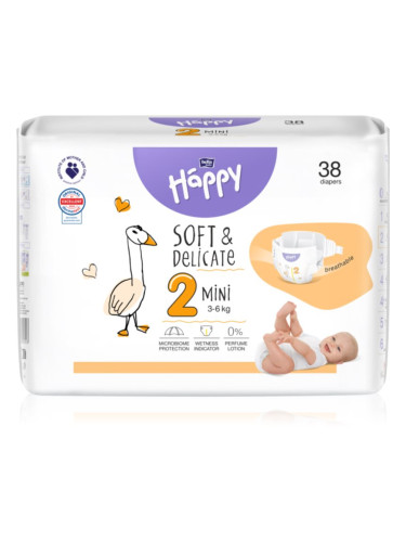BELLA Baby Happy Soft&Delicate Size 2 Mini еднократни пелени 3-6 kg 38 бр.