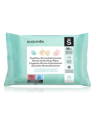 Suavinex Baby Dermo-hydrating Wipes мокри кърпички за лице и тяло 25 бр.
