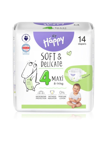 BELLA Baby Happy Soft&Delicate Size 4 Maxi еднократни пелени 8-14 kg 14 бр.