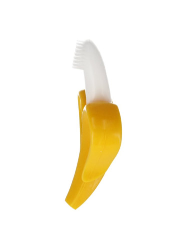 Bam-Bam Teether силиконова четка за зъби с гризалка 4m+ Banan 1 бр.
