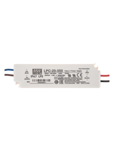 LED захранване LPC-20-350, 48VDC,  350mA, 16.8W, влагозащитено