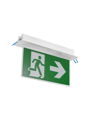 Аварийно LED осветително тяло "стрелка", 2W, 230VAC, зелено тяло с надпис, BC14-01120