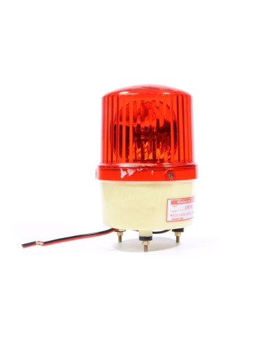 Сигнална ротационна лампа, LTE-1121, 12VDC, 10W, червена