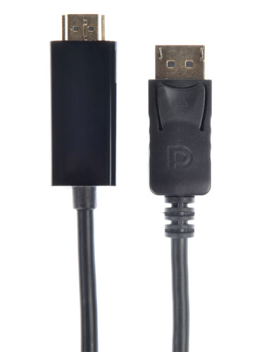 DisplayPort кабел, DisplayPort-HDMI, 1.8m, черен, 4K, DeTech