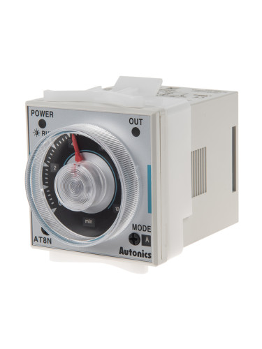 Реле за време, многофункционално, аналогово, AT8N, 100~240VAC, 24~240VDC, 2x(NO+NC), 5(2,0.5)A/250VAC, 0.05s~100h
