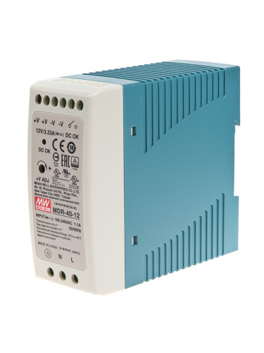 Захранване, за DIN шина, 3.33A, 12VDC, 40W, MDR-40-12
