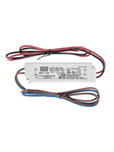 Импулсно захранване 0.84A/24VDC,  20.2W,  IP67,  LPV-20-24,  постоянно напрежение
