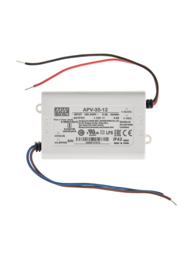 Импулсно захранване 3A/12VDC,  36W,  IP42,  APV-35-12,  постоянно напрежение
