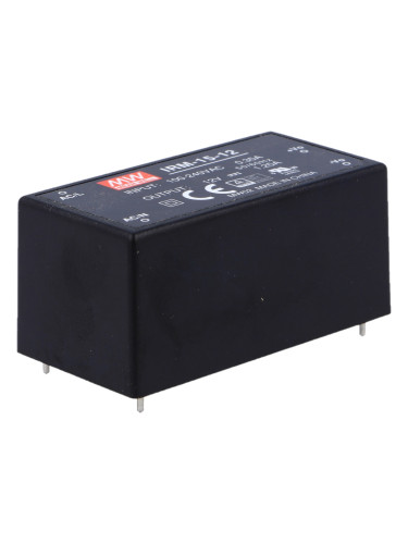 Захранване 1.25A/12VDC, 15W, IP20, IRM-15-12