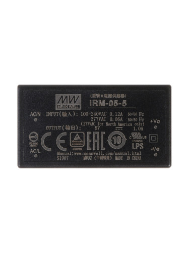 Импулсно захранване 1A/5VDC, 5W, IP20, IRM-05-5, модулно