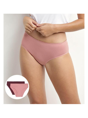 DIM BODY TOUCH MIDI BRIEF 2x - Women's socks 2 pcs - purple - light pink