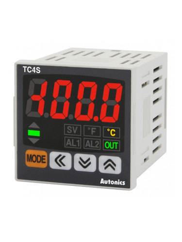 Термоконтролер TC4S-14R,  100~240VAC,  0.1~999.9°C,  Cu50, Pt100, J, K, L,  релеен+алармен