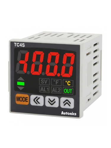 Термоконтролер TC4S-24R, 100~240VAC, 0.1~999.9°C, Cu50, Pt100, J, K, L, релеен+алармен