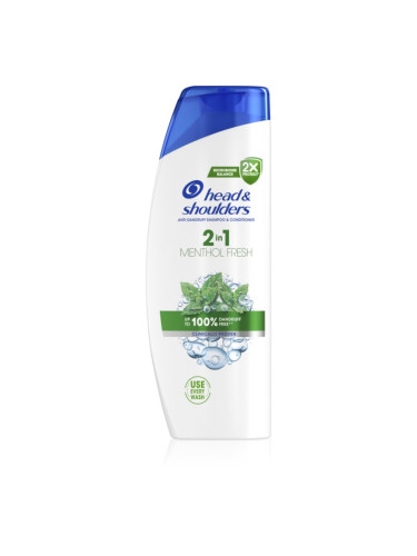Head & Shoulders Menthol Fresh 2in1 шампоан и балсам 2 в1 против пърхот 400 мл.