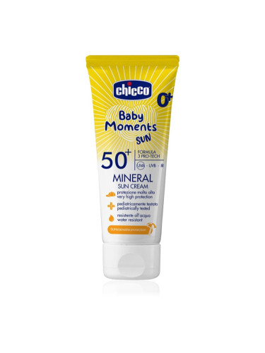 Chicco Baby Moments Sun Mineral крем за тен за деца SPF 50+ 0 m+ 75 мл.