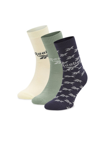Reebok Комплект 3 чифта дълги чорапи мъжки Cl Fo Crew Sock 3P GN7668 Цветен