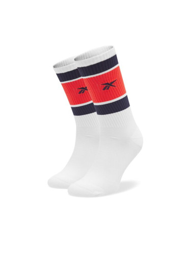 Reebok Дълги чорапи unisex CL Basketball Sock HF8408 Бял