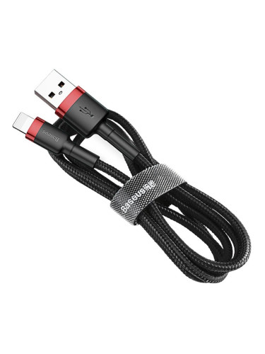 Кабел Baseus Cafule USB Lightning Cable (CALKLF-R91), от USB A(м) към Lightning(м), 3m, 7.5W, черен