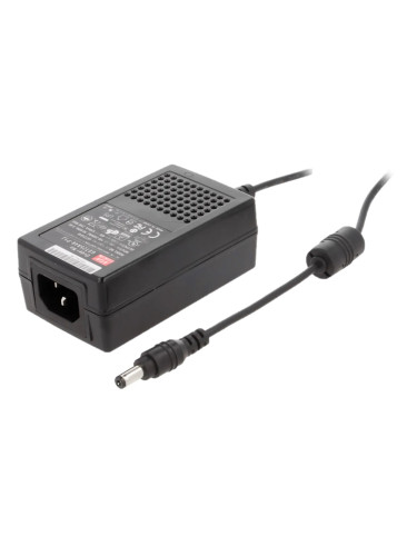 Захранващ адаптер, 48VDC, 0.52A, 25W, 85~264VAC, накрайник 5.5x2.1mm, импулсен, GST25A48-P1J