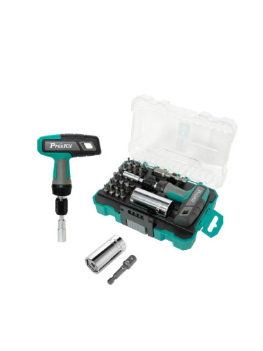 Комплект гедоре, тресчотка, вложки и битове, 25 части, SD-2325, PRO'S KIT