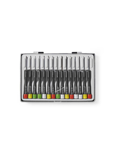 Комплект от 15 отвертки прави, кръстати, Torx, Hex, часовникарски, NEDIS, SDAS110VA