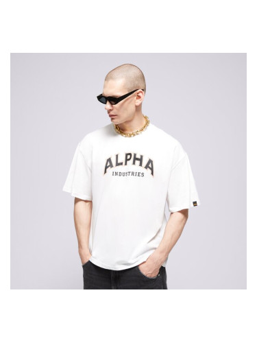 Alpha Industries Тениска College T мъжки Дрехи Тениски 14650109 Бял