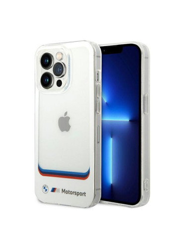Гръб BMW BMHCP14L22HMCH Transparent Center - iPhone 14 Pro бял