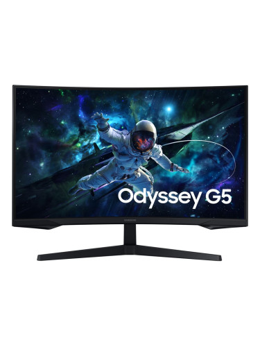 Монитор Samsung Odyssey G5 LS-32CG552 (2023), 32" (81.28cm) VA Curved панел, 165Hz, QHD, 1ms, 300cd/m2, DisplayPort, HDMI