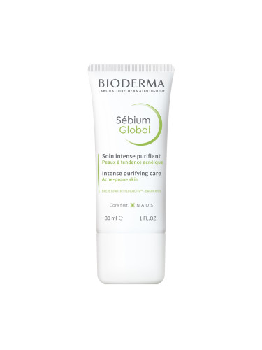 Bioderma Sebium Global Крем за лице за мазна кожа с акне 30 ml - Срок на годност: 31.07.2024 г.