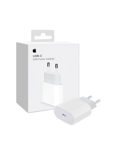Оригинално Зарядно устройство адаптер Apple 20W USB-C, MUVV3ZM/A в кутия, 220V, Бял