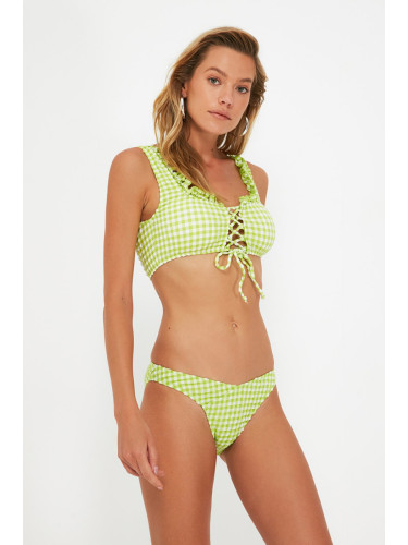 Trendyol Green Hijab Textured V-Cut Bikini Bottoms