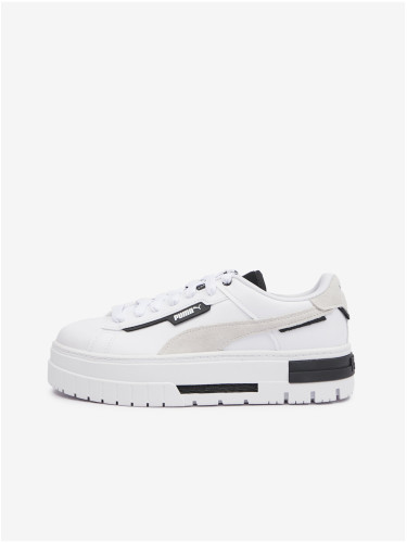 White Women's Sneakers with Leather Detailing Puma Mayze Crashed Wns - Women