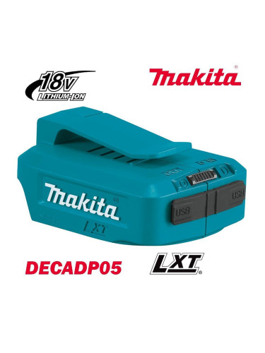 USB Адаптор за зареждане на батерии, 14.4V/18V, LXT, Makita DECADP05