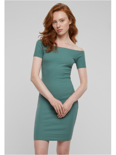 Women's Dress Off Shoulder Rib Green