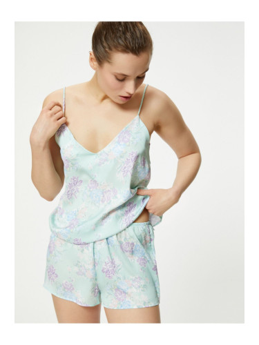 Koton Floral Strap V-Neck Pajama Top