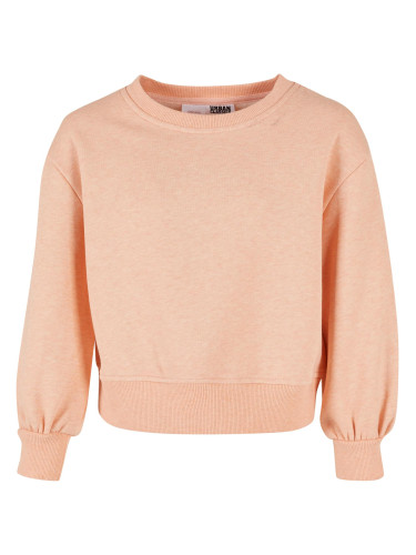 Girls' Oversized Color Melange Crewneck Papaya Melange