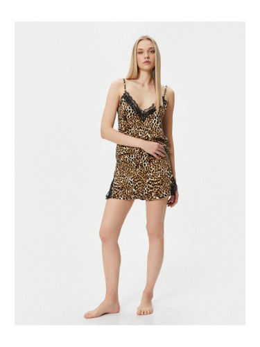 Koton Leopard Patterned Lace Pajama Bottom