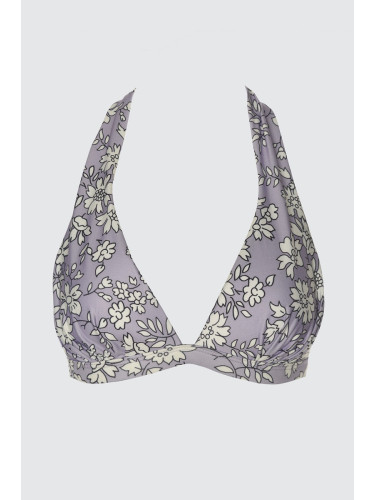 Trendyol Floral Patterned Neck Tie Bikini Top