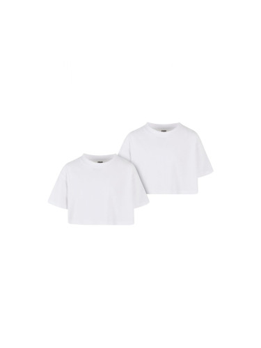 Girls' Short Kimono Tee - 2 Pack White+White