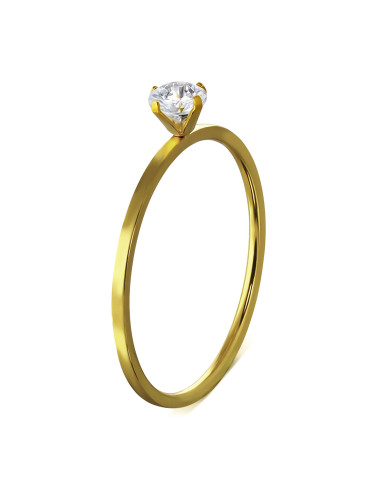 Surgical steel engagement ring in gold color